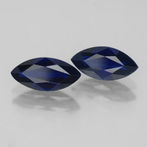 캐럿 천연 딥 블루 사파이어 보석, 마퀴즈, 9.1×4.4 mm, VVS-VS