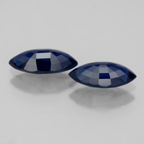 캐럿 천연 딥 블루 사파이어 보석, 마퀴즈, 9.1×4.4 mm, VVS-VS
