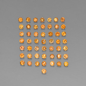 캐럿 천연 오렌지 사파이어 보석, 라운드 컷, 1.76 mm, VVS-VS