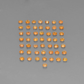 캐럿 천연 오렌지 사파이어 보석, 라운드 컷, 1.76 mm, VVS-VS
