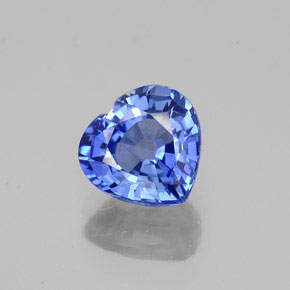 1.21캐럿 천연 블루 사파이어, 하트 모양, 6.4×6.1 mm, VS