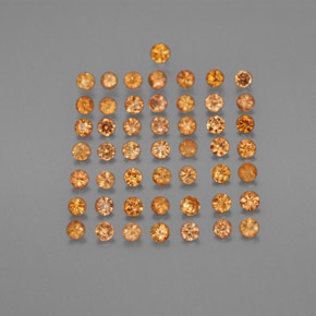 캐럿 천연 오렌지 사파이어 보석, 라운드 컷, 1.74 mm, VS