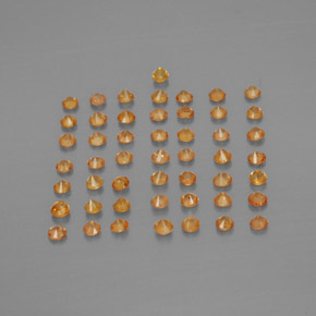 캐럿 천연 오렌지 사파이어 보석, 라운드 컷, 1.74 mm, VS