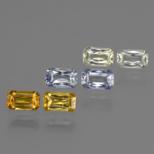 1.98캐럿 천연 멀티컬러 사파이어 보석, 에메랄드 컷, 5×3 mm, VS