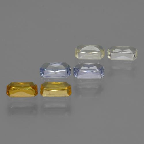 1.98캐럿 천연 멀티컬러 사파이어 보석, 에메랄드 컷, 5×3 mm, VS