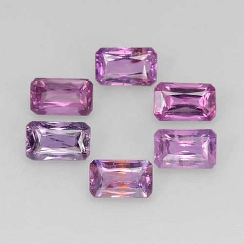 2.16캐럿 천연 멀티컬러 사파이어 보석, 에메랄드 컷, 5×3 mm, VS