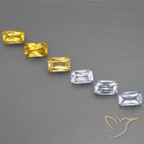 2.05캐럿 천연 멀티컬러 사파이어 보석, 에메랄드 컷, 4.9×3 mm, VS