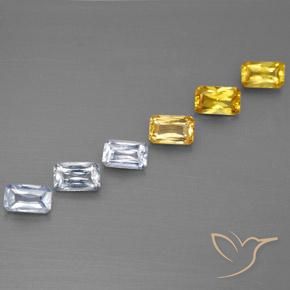 2.05캐럿 천연 멀티컬러 사파이어 보석, 에메랄드 컷, 4.9×3 mm, VS