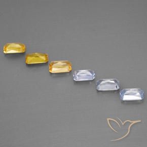 2.05캐럿 천연 멀티컬러 사파이어 보석, 에메랄드 컷, 4.9×3 mm, VS