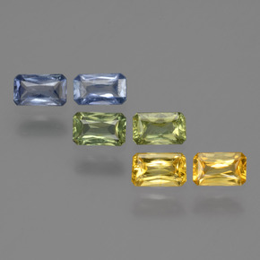 2.06캐럿 천연 멀티컬러 사파이어 보석, 에메랄드 컷, 5×3.1 mm, VS