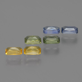 2.06캐럿 천연 멀티컬러 사파이어 보석, 에메랄드 컷, 5×3.1 mm, VS