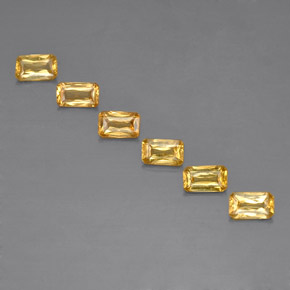 캐럿 천연 골든 옐로우 사파이어 보석, 에메랄드 컷, 4.9×3 mm, VS
