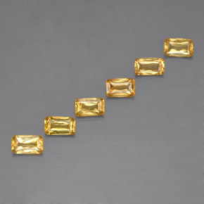 캐럿 천연 골든 옐로우 사파이어 보석, 에메랄드 컷, 4.9×3 mm, VS