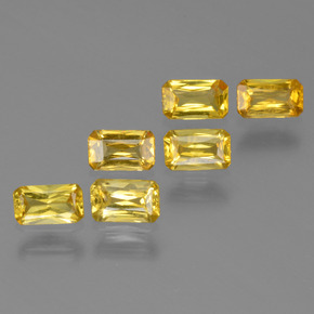 캐럿 천연 골든 옐로우 사파이어 보석, 에메랄드 컷, 5×3 mm, VS