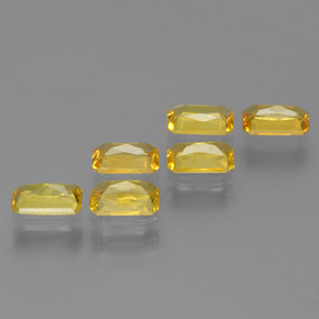 캐럿 천연 골든 옐로우 사파이어 보석, 에메랄드 컷, 5×3 mm, VS