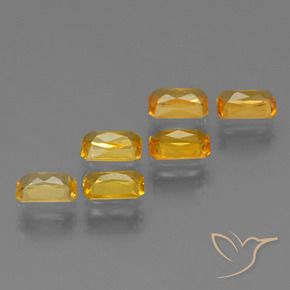 1.95캐럿 천연 딥 오렌지-골드 사파이어 보석, 에메랄드 컷, 4.9×3 mm, VS