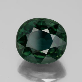 5.99캐럿 천연 푸르스름한 그린 사파이어, 타원형 컷, 10.7×9.5 mm, VVS