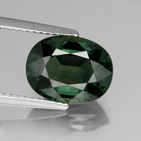 4.29캐럿 천연 푸르스름한 그린 사파이어, 타원형 컷, 10.7×8.3 mm, VVS