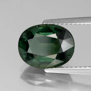 4.29캐럿 천연 푸르스름한 그린 사파이어, 타원형 컷, 10.7×8.3 mm, VVS