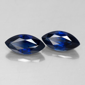캐럿 천연 딥 블루 사파이어 보석, 마퀴즈, 9.1×4.5 mm, VS