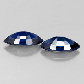 캐럿 천연 딥 블루 사파이어 보석, 마퀴즈, 9.1×4.5 mm, VS