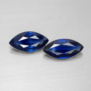 캐럿 천연 딥 블루 사파이어 보석, 마퀴즈, 8.8×4.6 mm, VS