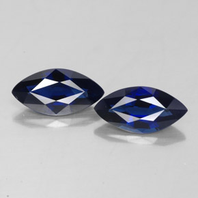 캐럿 천연 딥 블루 사파이어 보석, 마퀴즈, 8.9×4.5 mm, VVS-VS