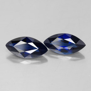 캐럿 천연 딥 블루 사파이어 보석, 마퀴즈, 8.9×4.5 mm, VVS-VS