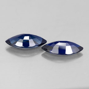 캐럿 천연 딥 블루 사파이어 보석, 마퀴즈, 8.9×4.5 mm, VVS-VS