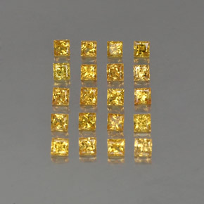 캐럿 천연 골든 옐로우 사파이어 보석, 스퀘어, 2.8×2.8 mm, VVS-VS