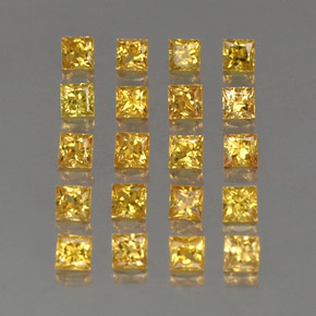 캐럿 천연 골든 옐로우 사파이어 보석, 스퀘어, 2.8×2.8 mm, VVS-VS