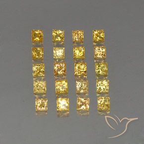 3.14캐럿 천연 골든 사파이어 보석, 스퀘어, 2.8×2.7 mm, VVS-VS