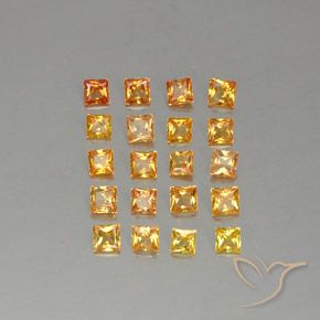 2.50캐럿 천연 Apricot Orange  사파이어 보석, 스퀘어, 2.6×2.6 mm, VVS-VS