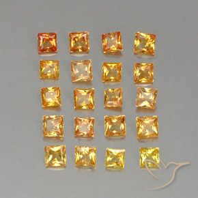 2.50캐럿 천연 Apricot Orange  사파이어 보석, 스퀘어, 2.6×2.6 mm, VVS-VS