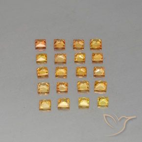 2.50캐럿 천연 Apricot Orange  사파이어 보석, 스퀘어, 2.6×2.6 mm, VVS-VS