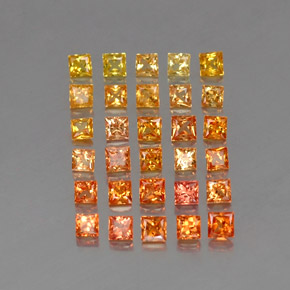 4.19캐럿 천연 옐로우 오렌지 사파이어 보석, 스퀘어, 2.8×2.8 mm, VVS-VS