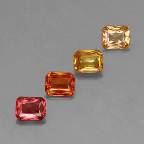 2.17캐럿 천연 멀티컬러 사파이어 보석, 에메랄드 컷, 5×4.1 mm, VS