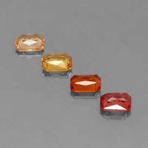 2.17캐럿 천연 멀티컬러 사파이어 보석, 에메랄드 컷, 5×4.1 mm, VS