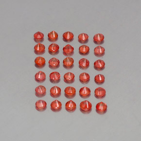 캐럿 천연 레드 오렌지 사파이어 보석, 라운드 컷, 2.69 mm, VVS-VS
