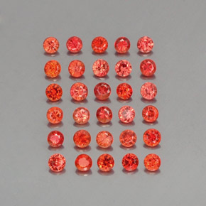 3.37캐럿 천연 밝은 크림슨 레드-오렌지 사파이어 보석, 라운드 컷, 2.70 mm, VVS-VS