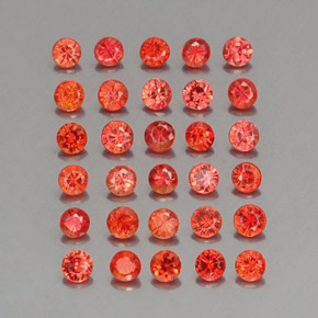 3.37캐럿 천연 밝은 크림슨 레드-오렌지 사파이어 보석, 라운드 컷, 2.70 mm, VVS-VS