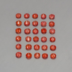 3.37캐럿 천연 밝은 크림슨 레드-오렌지 사파이어 보석, 라운드 컷, 2.70 mm, VVS-VS