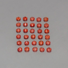 캐럿 천연 레드 오렌지 사파이어 보석, 라운드 컷, 2.29 mm, VVS-VS