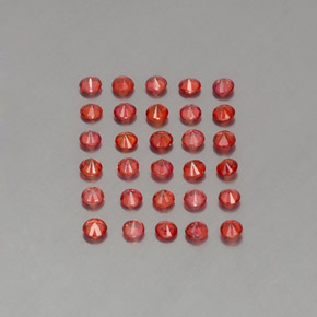 캐럿 천연 레드 오렌지 사파이어 보석, 라운드 컷, 2.32 mm, VVS-VS
