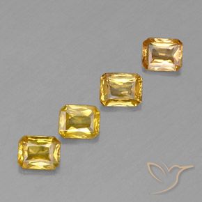 1.93캐럿 천연 골든 사파이어 보석, 에메랄드 컷, 5×4 mm, VS