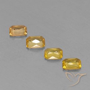 1.93캐럿 천연 골든 사파이어 보석, 에메랄드 컷, 5×4 mm, VS
