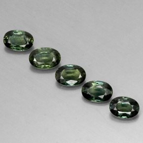 캐럿 천연 그린 사파이어 보석, 타원형 컷, 5.9×4.1 mm, VVS-VS