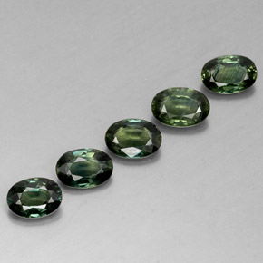 캐럿 천연 그린 사파이어 보석, 타원형 컷, 5.9×4.1 mm, VVS-VS