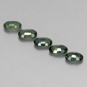 캐럿 천연 그린 사파이어 보석, 타원형 컷, 5.9×4.1 mm, VVS-VS