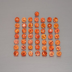 캐럿 천연 오렌지 사파이어 보석, 라운드 컷, 1.93 mm, VVS-VS
